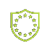 Lime GDPR-Schild-Icon mit EU-Sternen f&uuml;r Datenschutz bei Golazzo