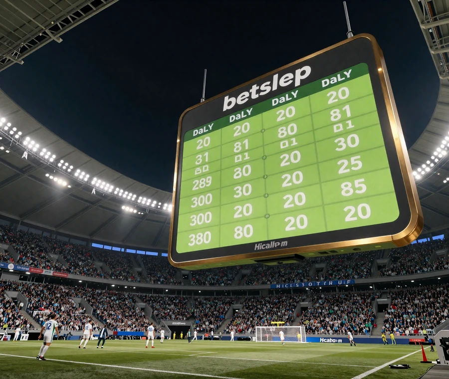 Flutlicht-Stadion bei Nacht mit leuchtendem Wettschein - Sportwetten und Live-Betting bei Golazzo